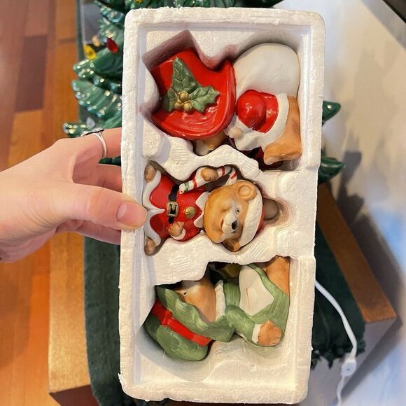 Set of 3 HOMCO #5600 Christmas Bear Figurines "Claus Family Bears" Holiday Bears - Picture 6 of 6